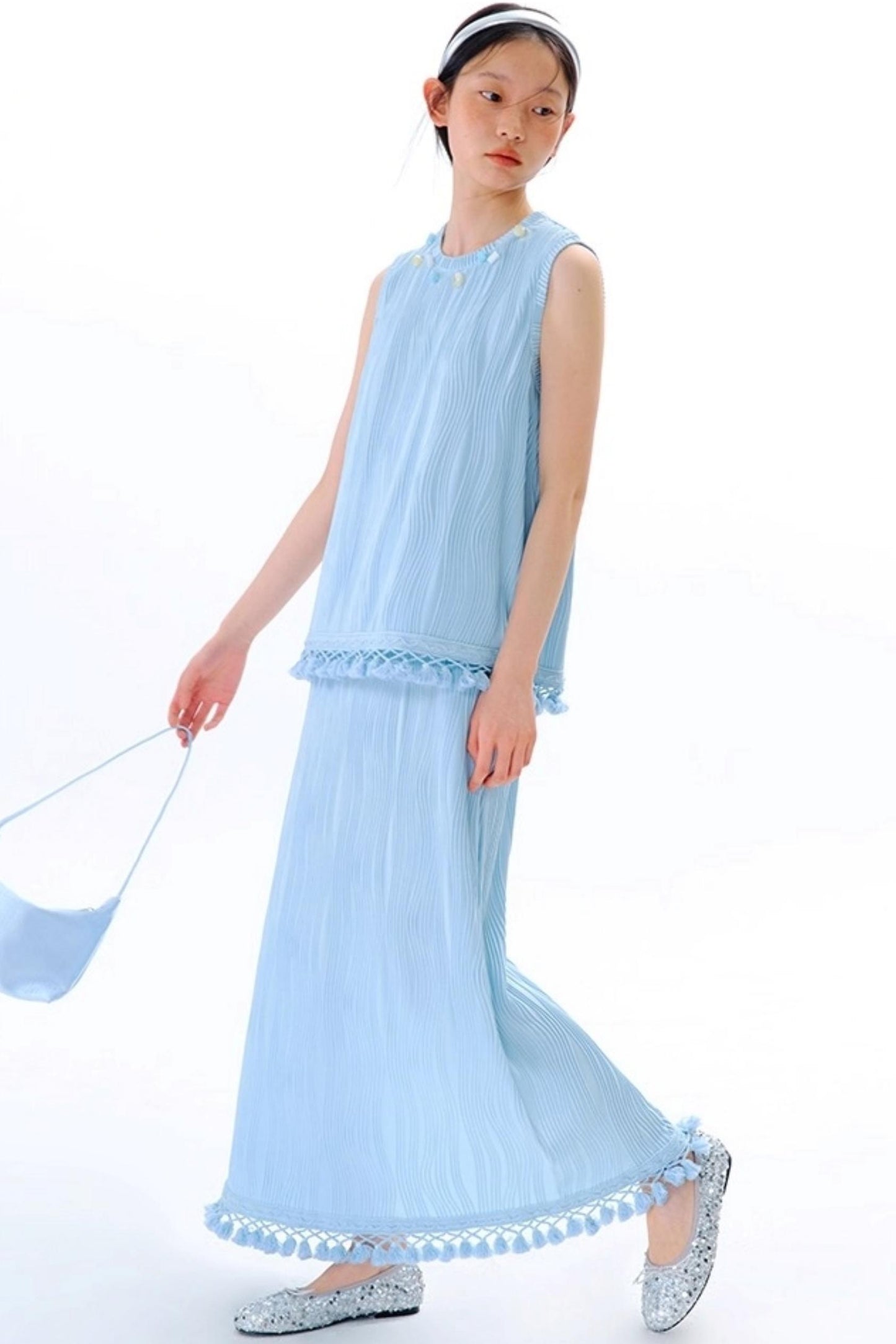 Blues Beach Fringed Vest Set-Up