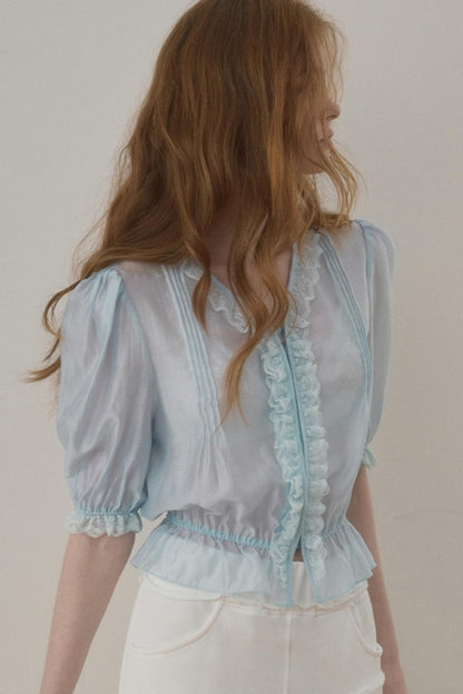 Lace Detail Feminine Trim Blouse