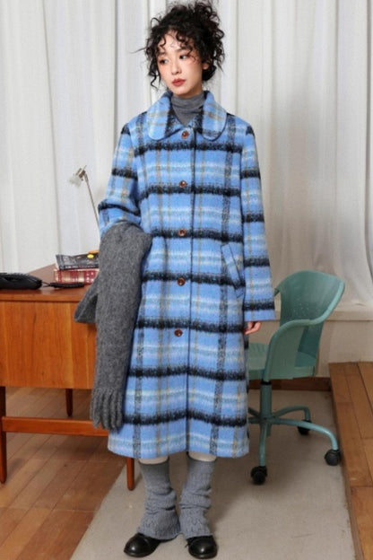Plaid Woolen Love Letter Coat