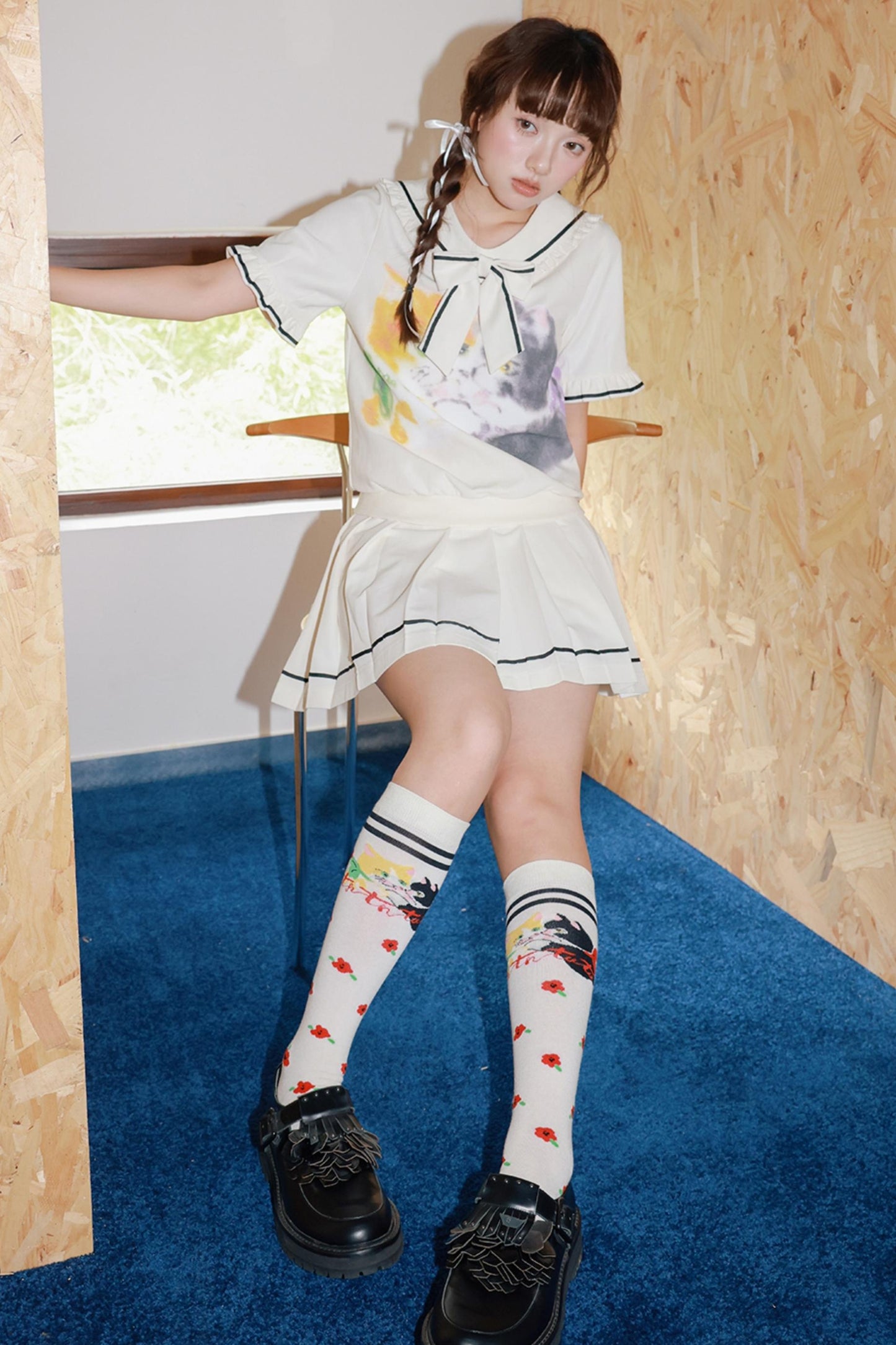 Kitten Print Sporty Style Suit Set-Up