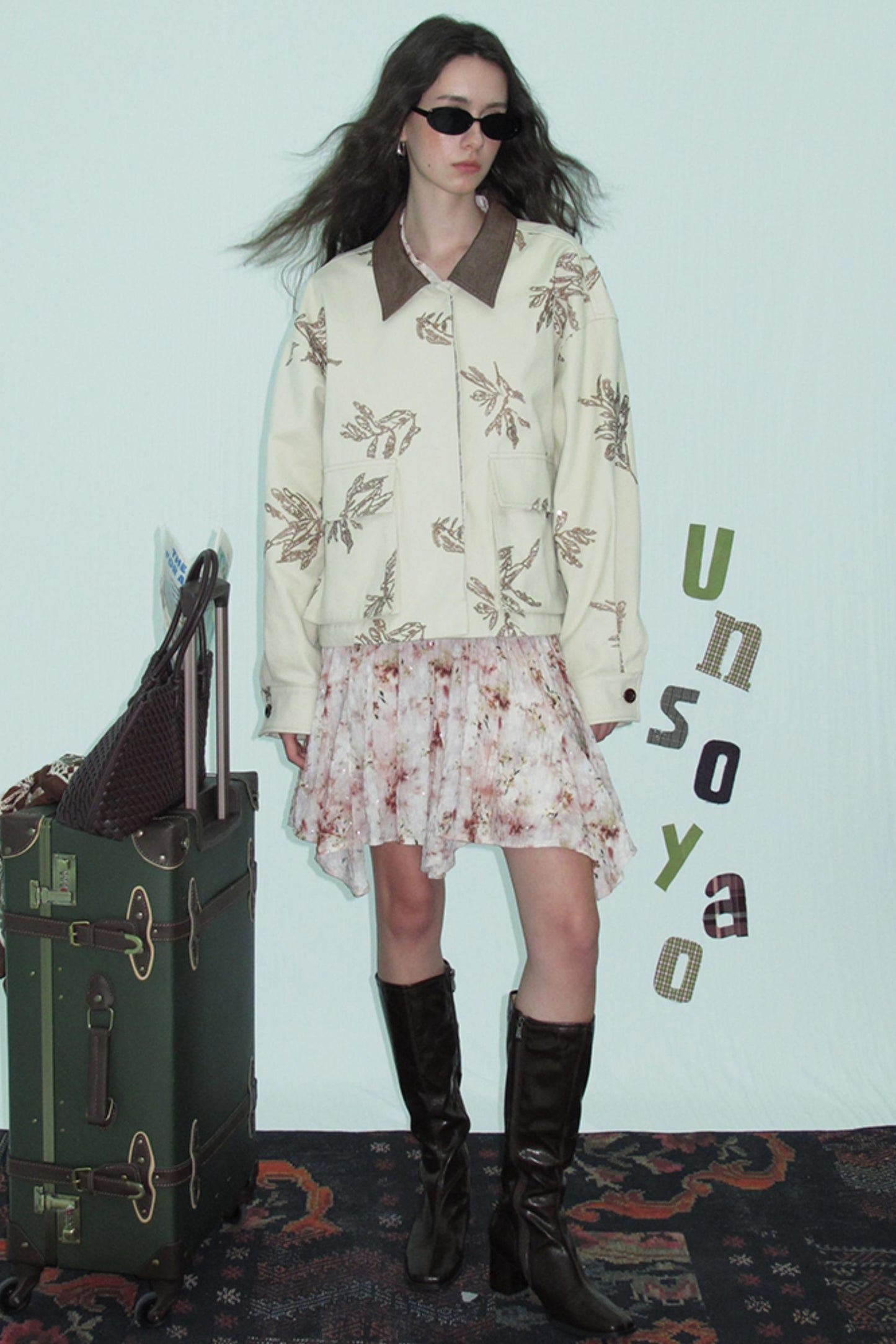 Embroidered Silver Cargo Coat