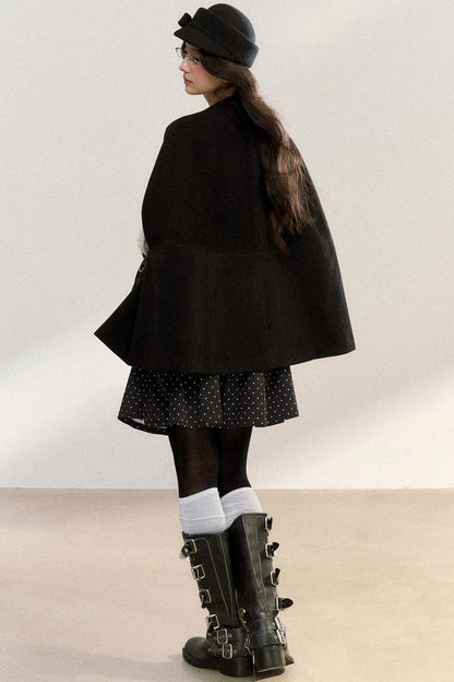 Doll Collar Woolen Cape Coat