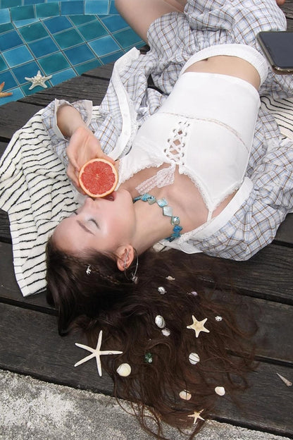 Blue Lace Casual Set-Up