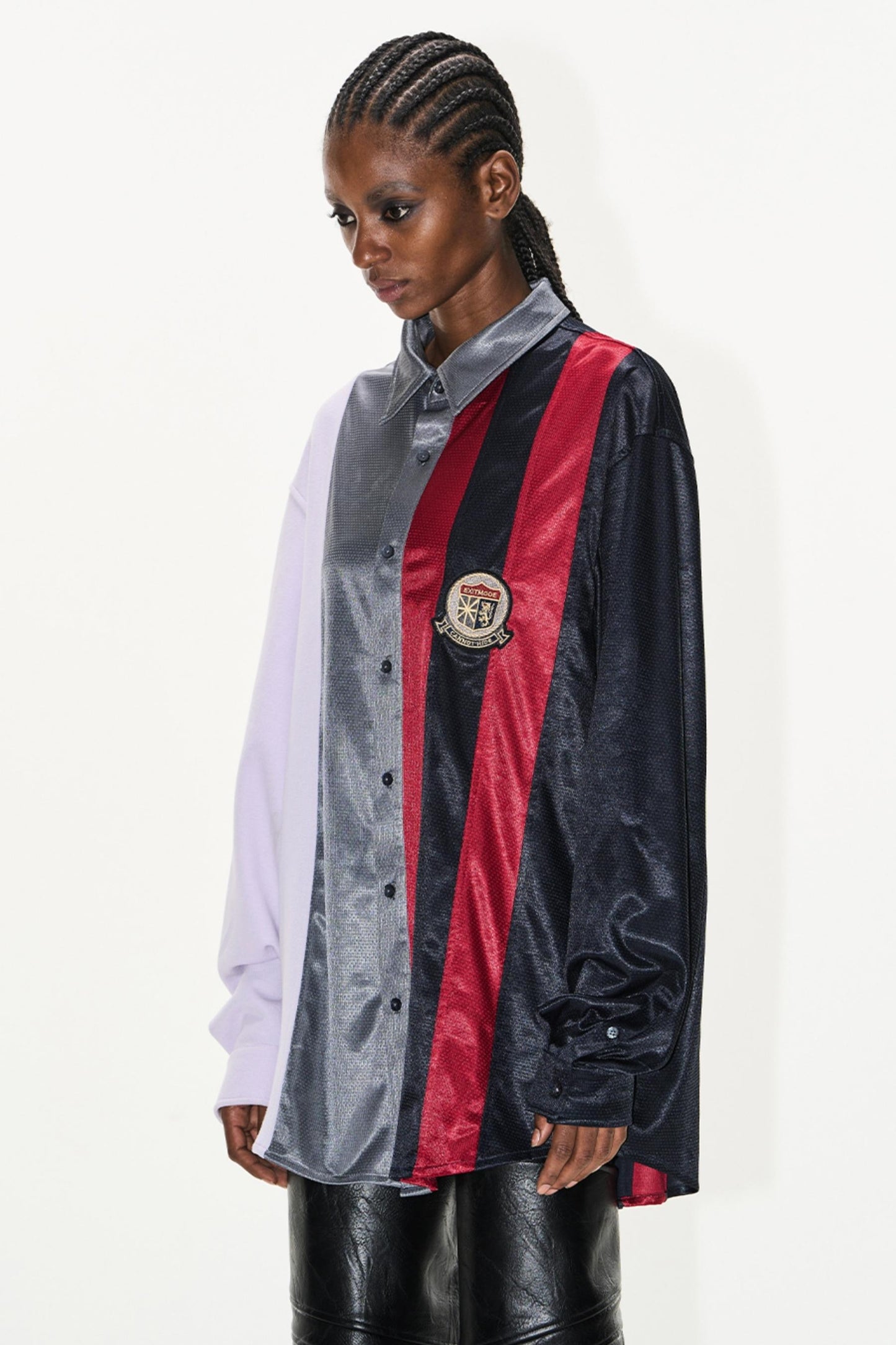 Colorblock Badge Long Sleeve Shirt