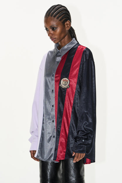 Colorblock Badge Long Sleeve Shirt