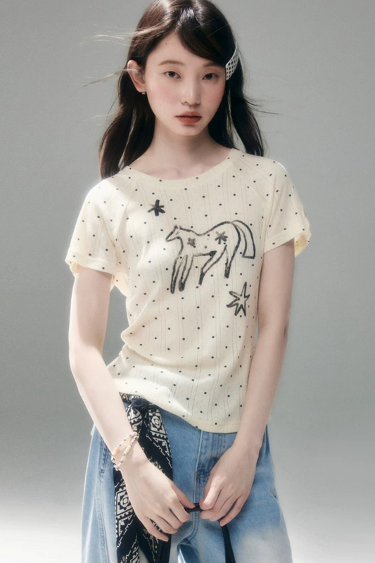 Starburst Polka Dot Raglan T-Shirt