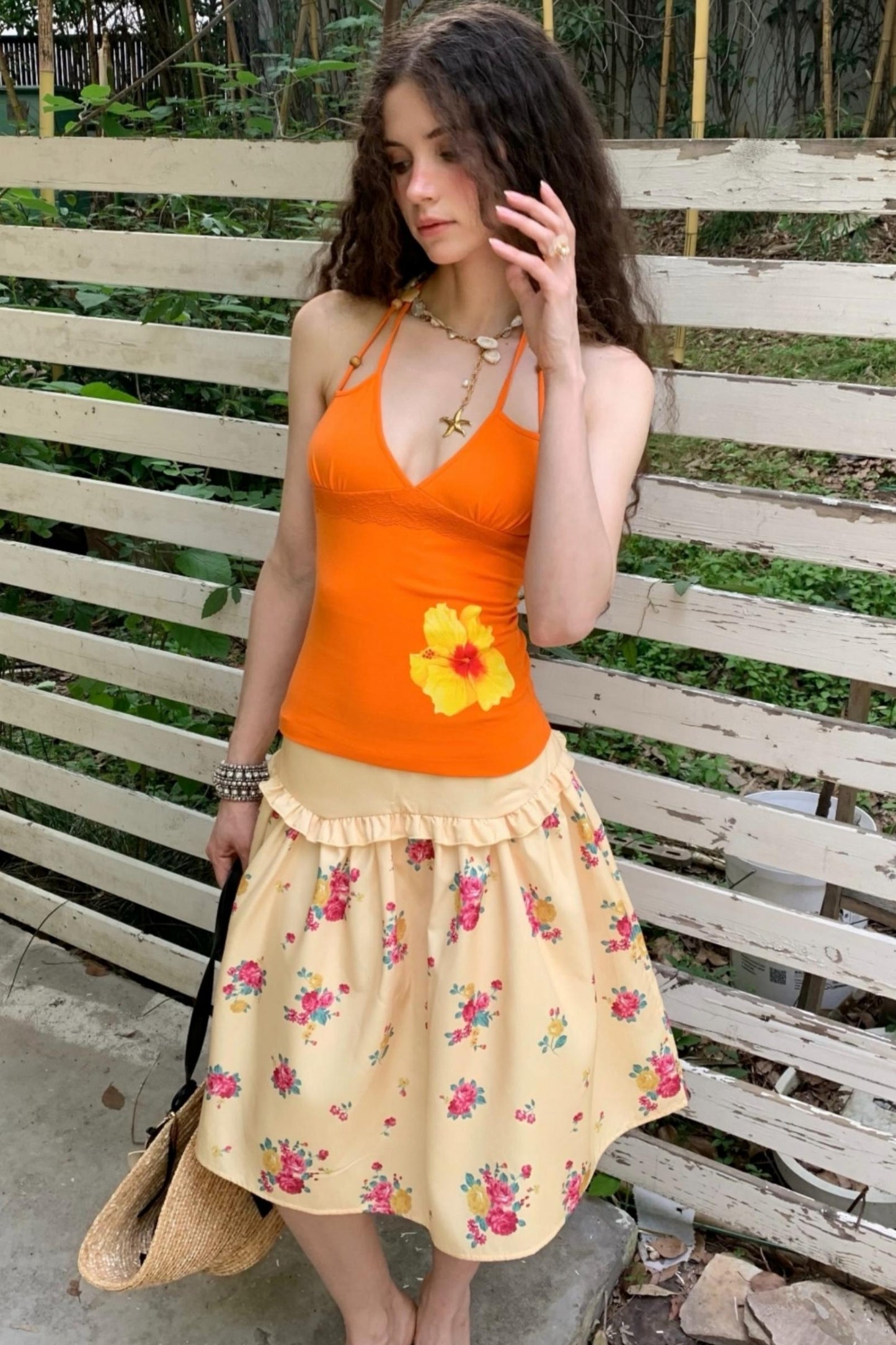 Sweet Floral Slim Camisole