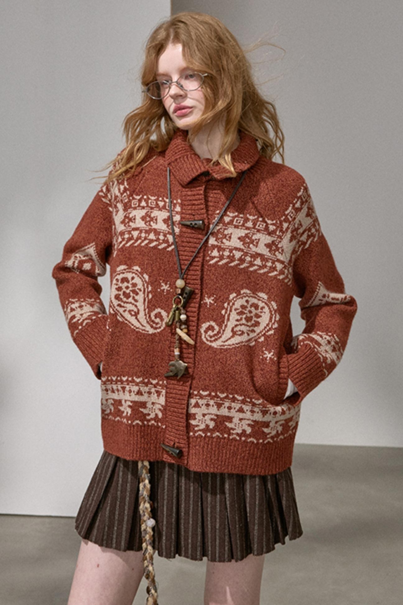 Cashew Island Floral Yarn Jacket