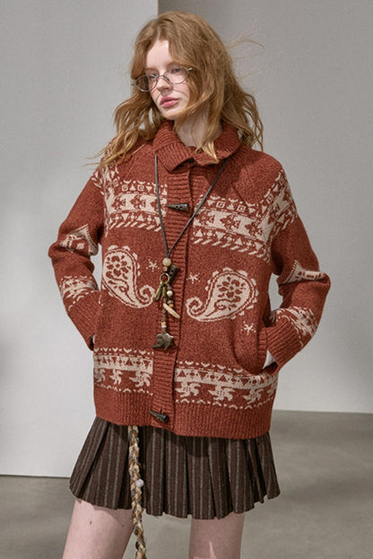 Cashew Island Floral Yarn Jacket