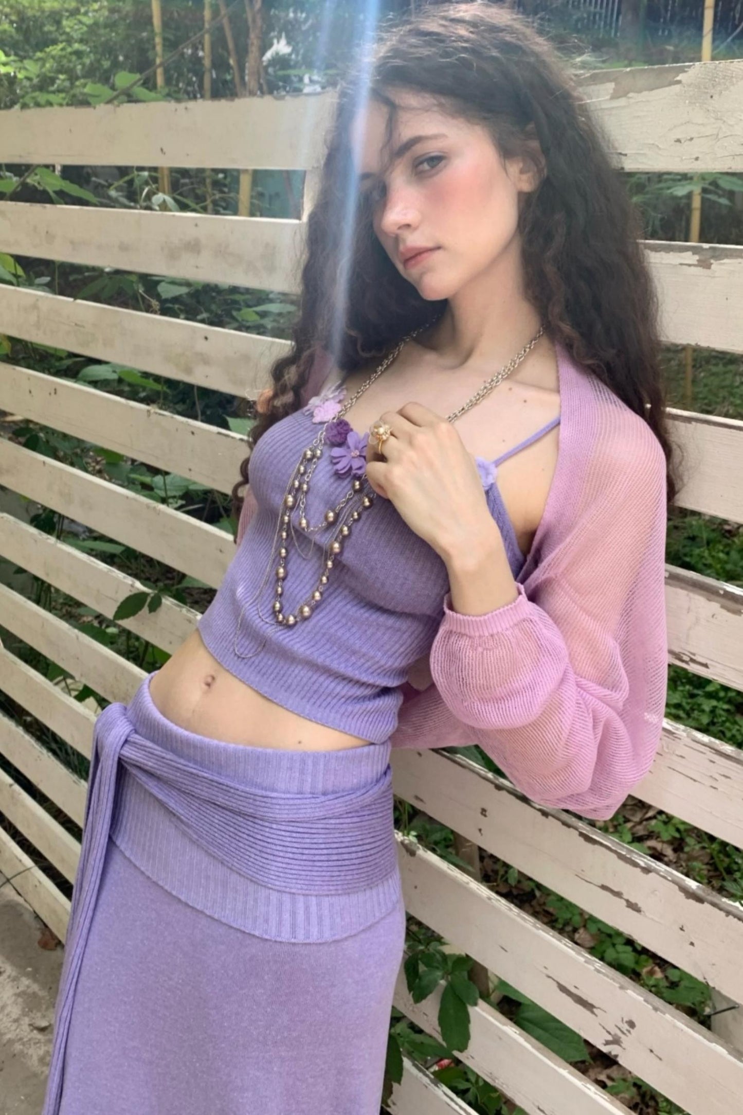 Floral Halter Skirt Cardigan Set-Up