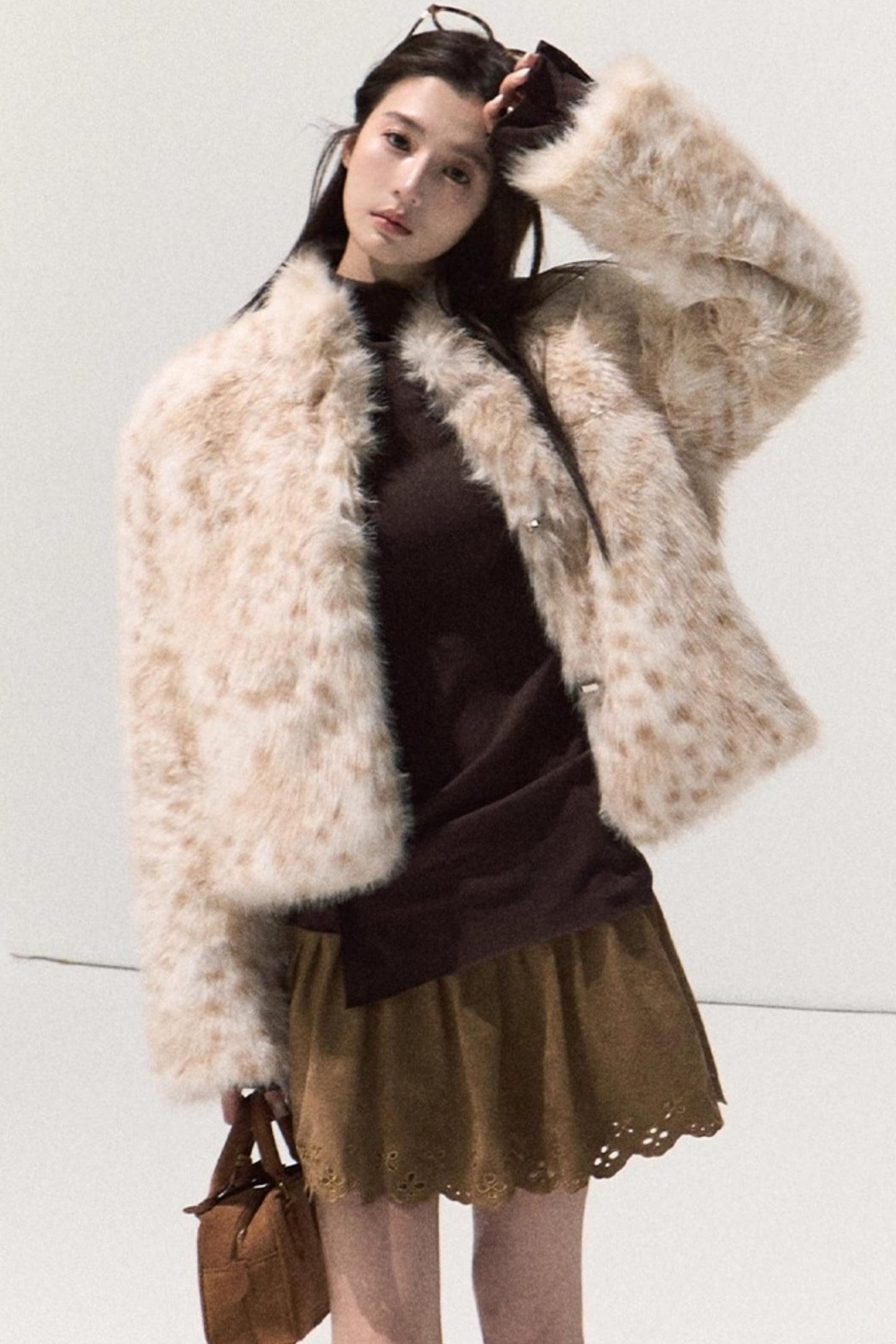 Leopard Print Fur Coat set-Up