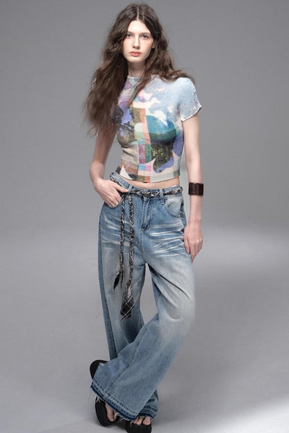 Classic Ripped Denim Jeans