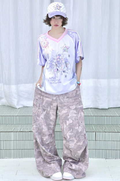 Y2K Strass-Camouflage-Hose