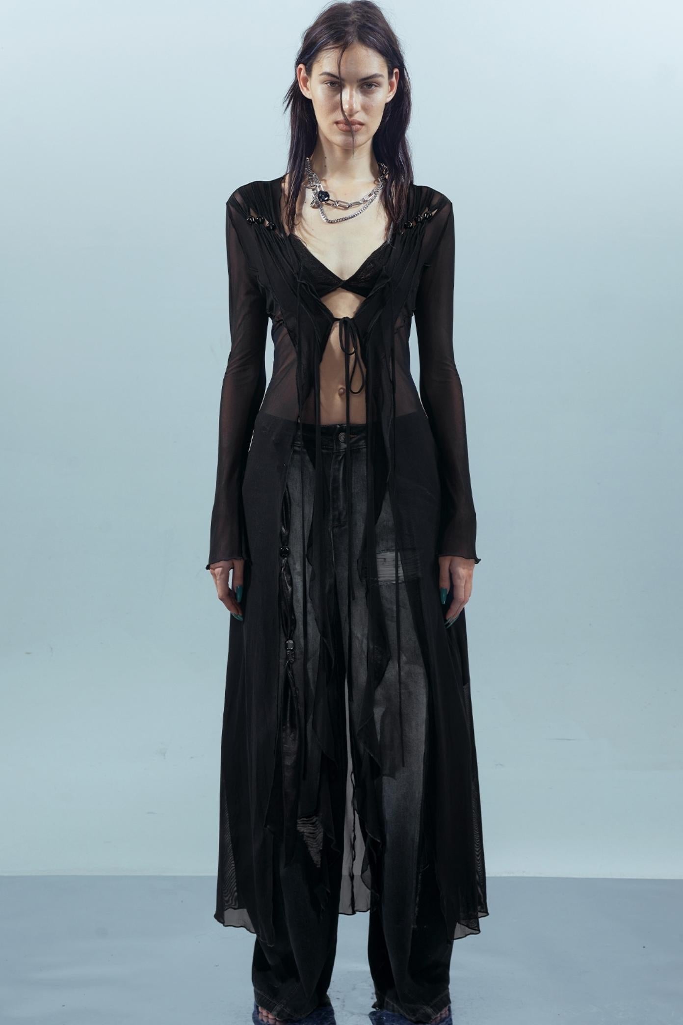 Dreams Beaded Mesh Cardigan