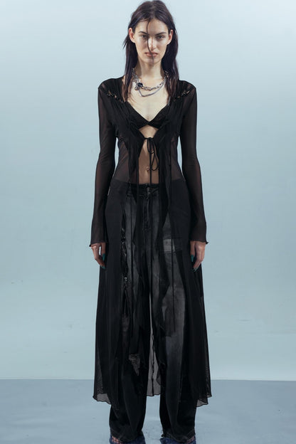 Dreams Beaded Mesh Cardigan