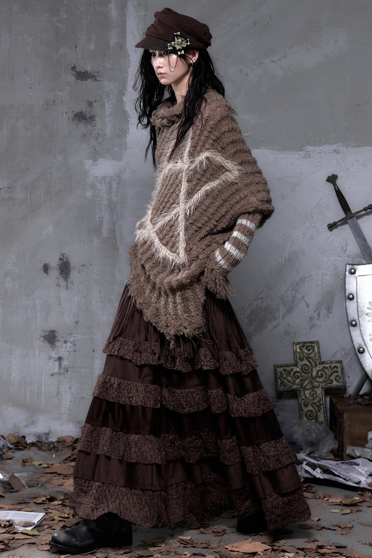 Lace Suede Tassel Skirt