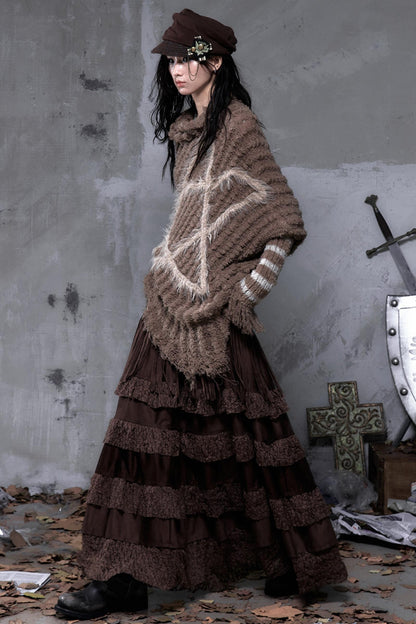 Lace Suede Tassel Skirt