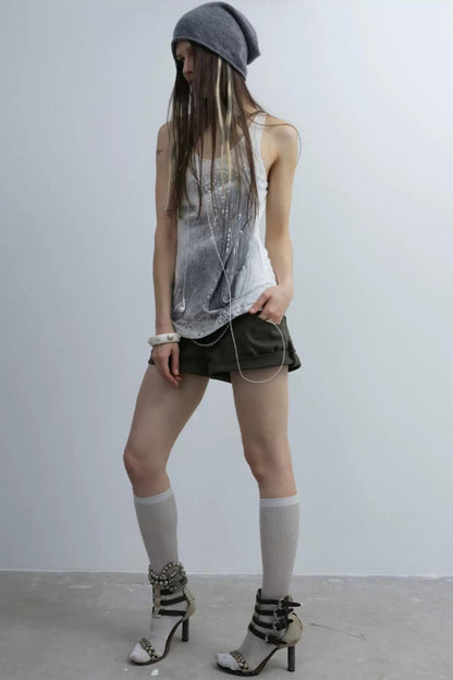 Retro Low-Rise Mini Anzugshorts