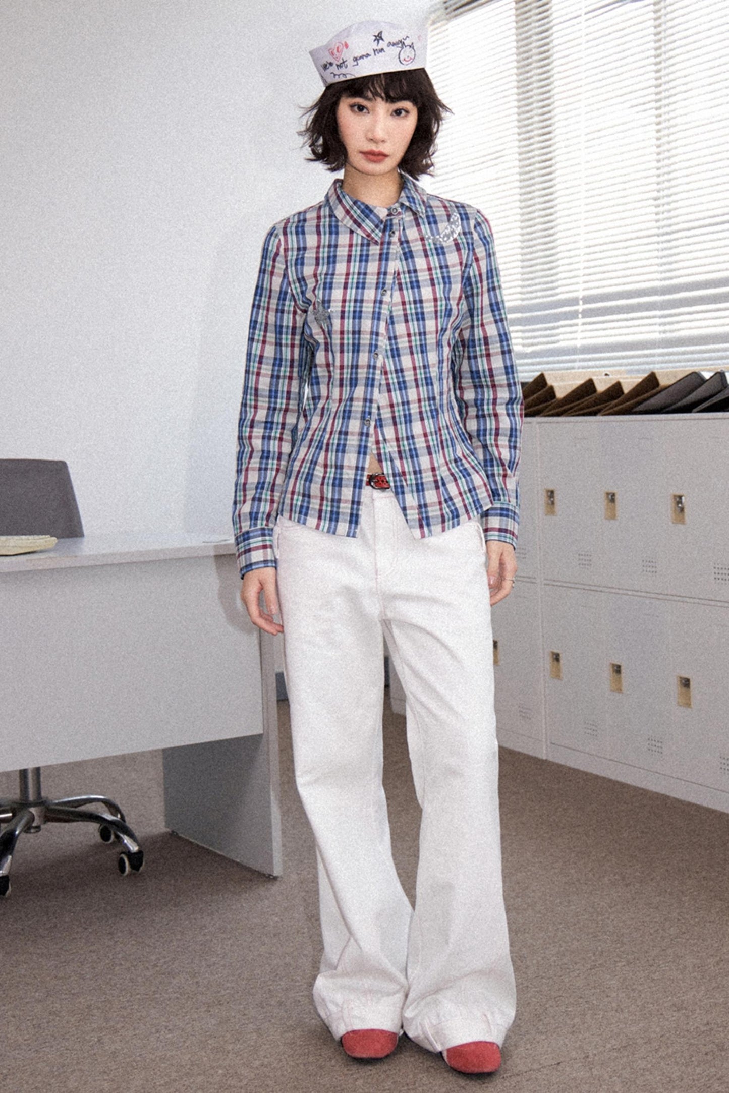 Pink Cotton Straight Jeans