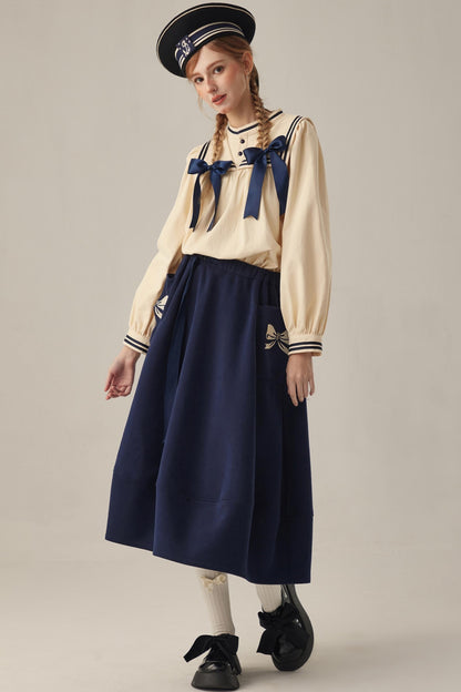 Elegant Floral Midi Skirt