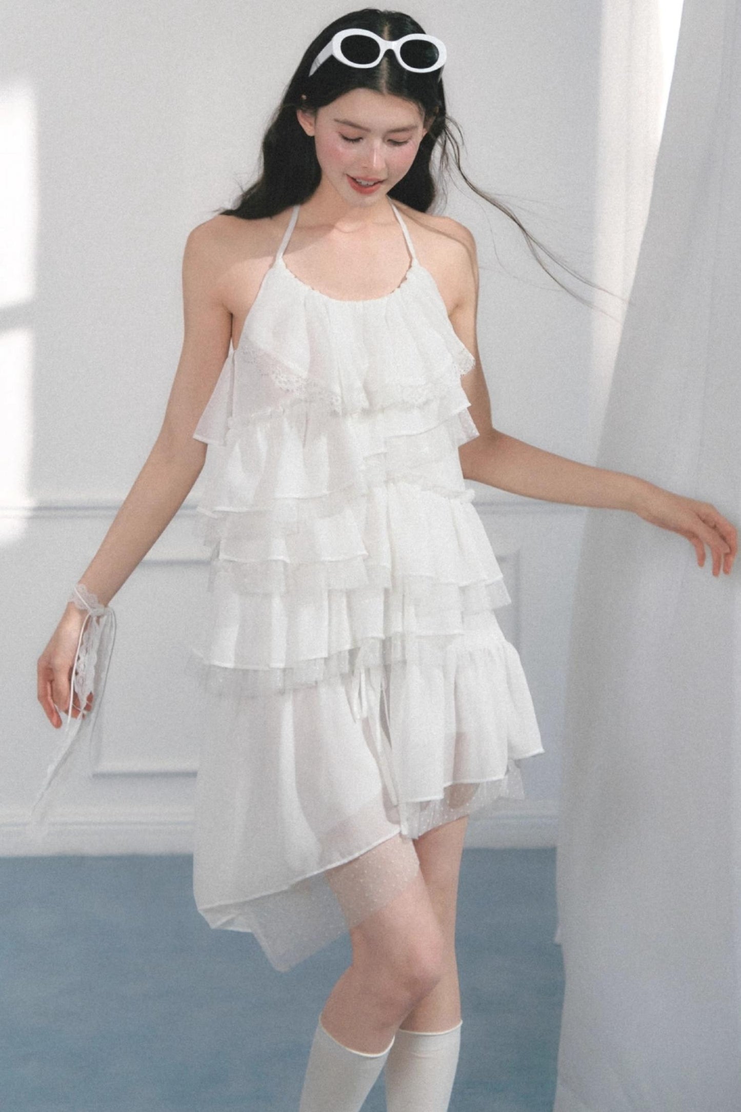 Summer Mesh Slip Dress With Skirt Set-Up