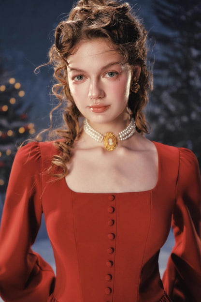 Lace Bordeaux Retro Dress