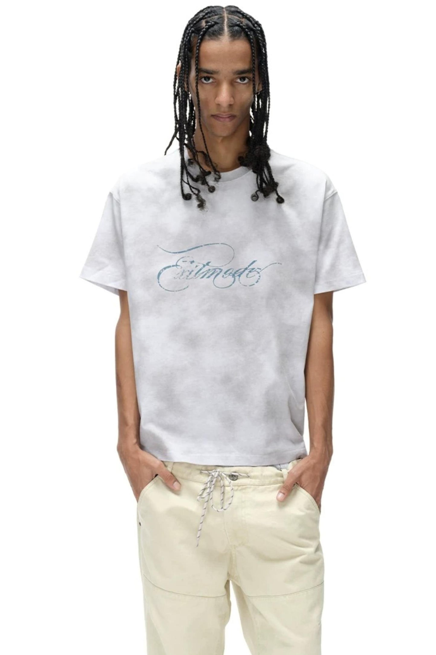 Retro Loose Cotton Spray-Painted T-Shirt