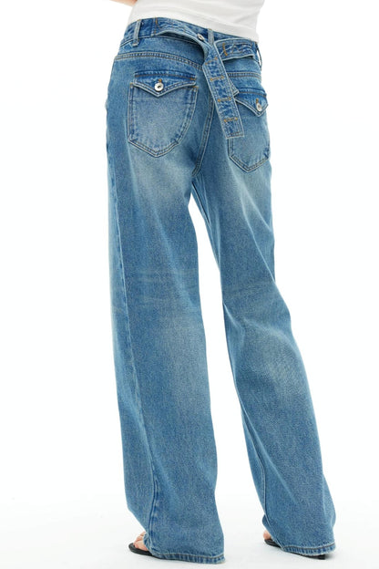Vintage Distressed Cotton Jeans