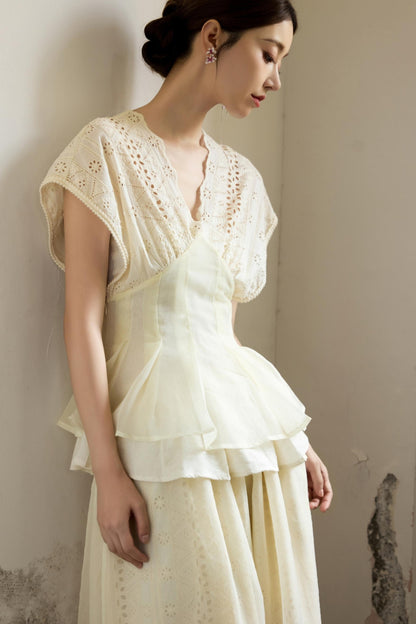 Lace V-Neck Summer Tee