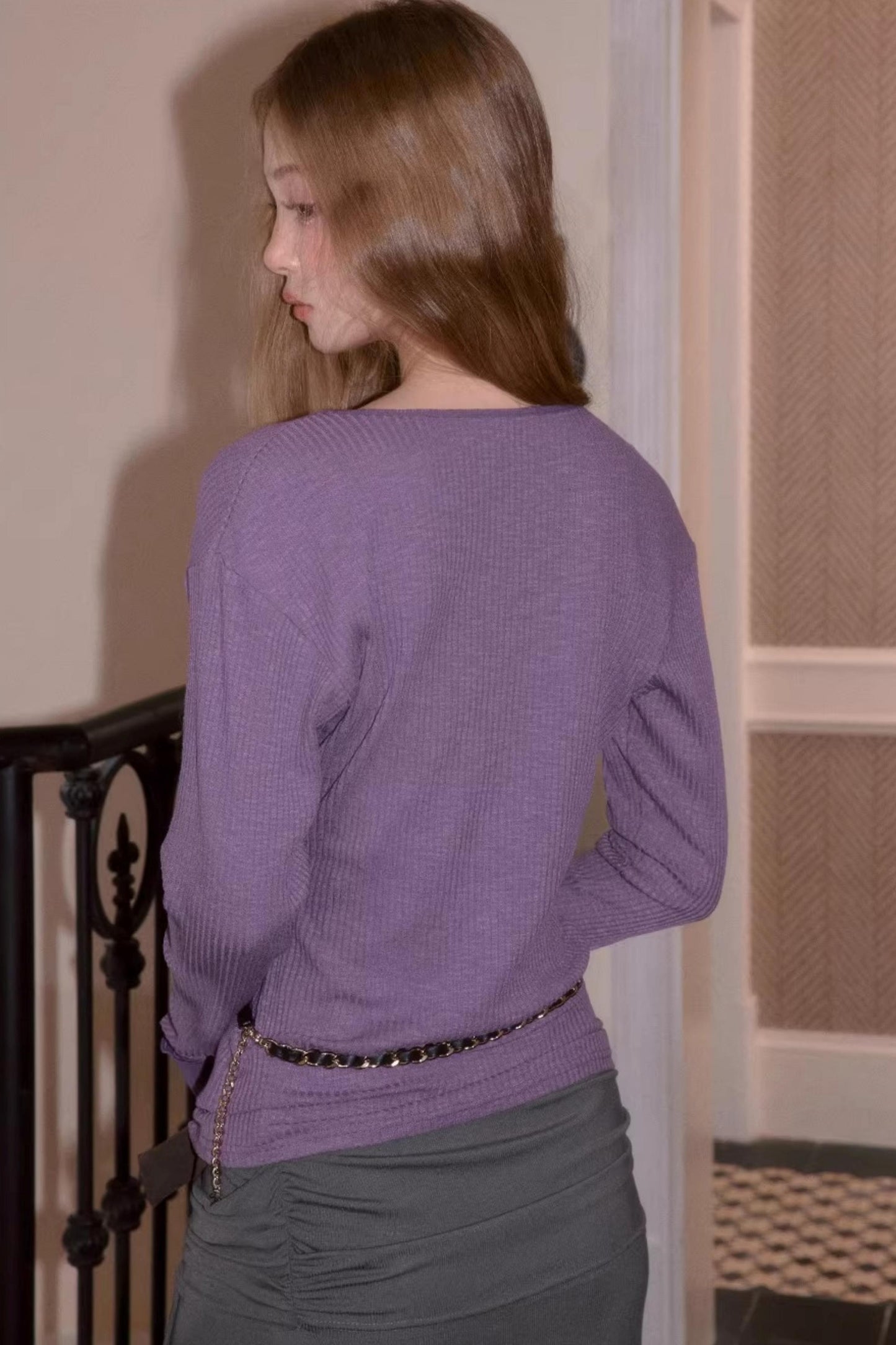 Sweet Tie V-Neck Blouse Top