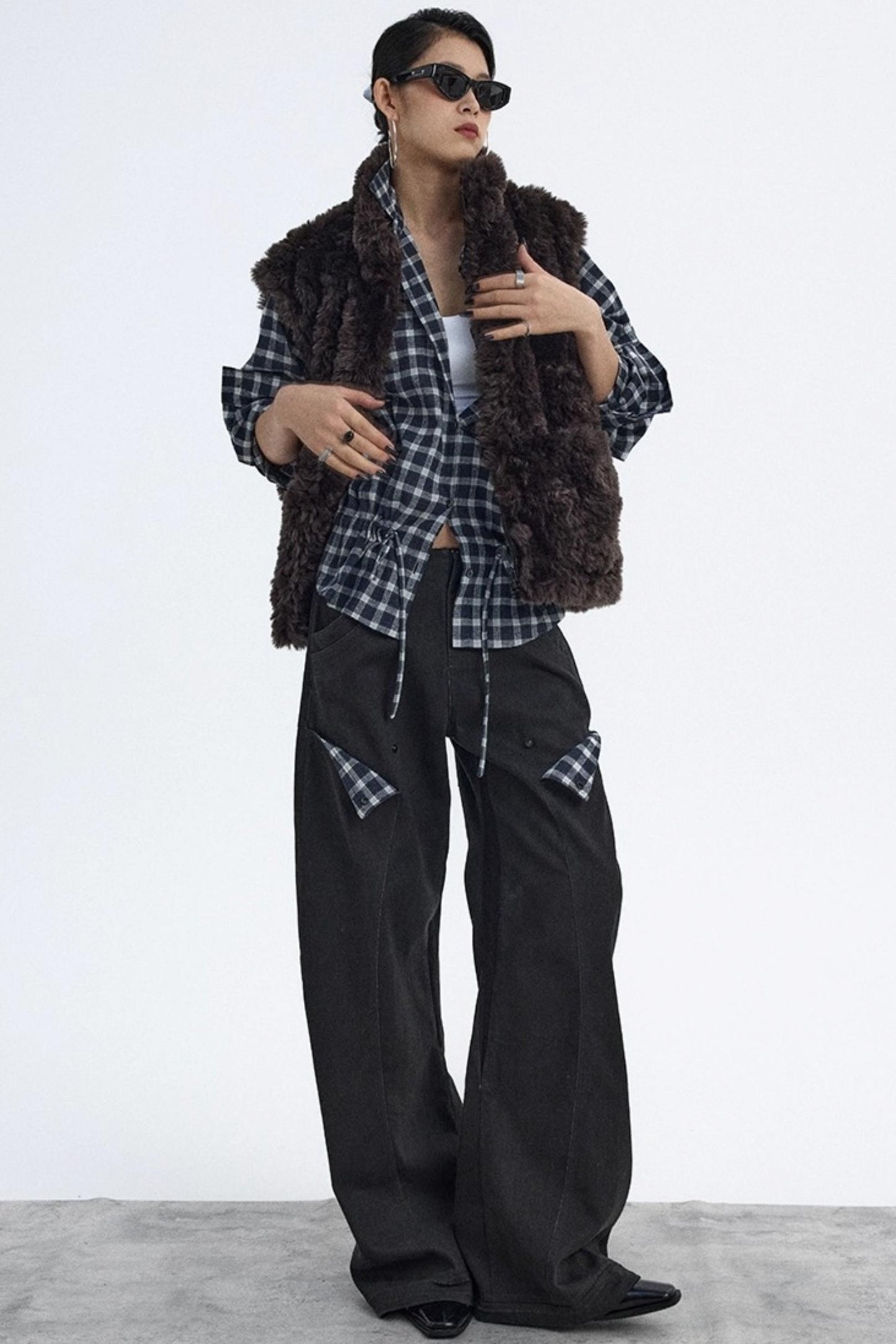 Deconstructed Matte Black Cargo Pants