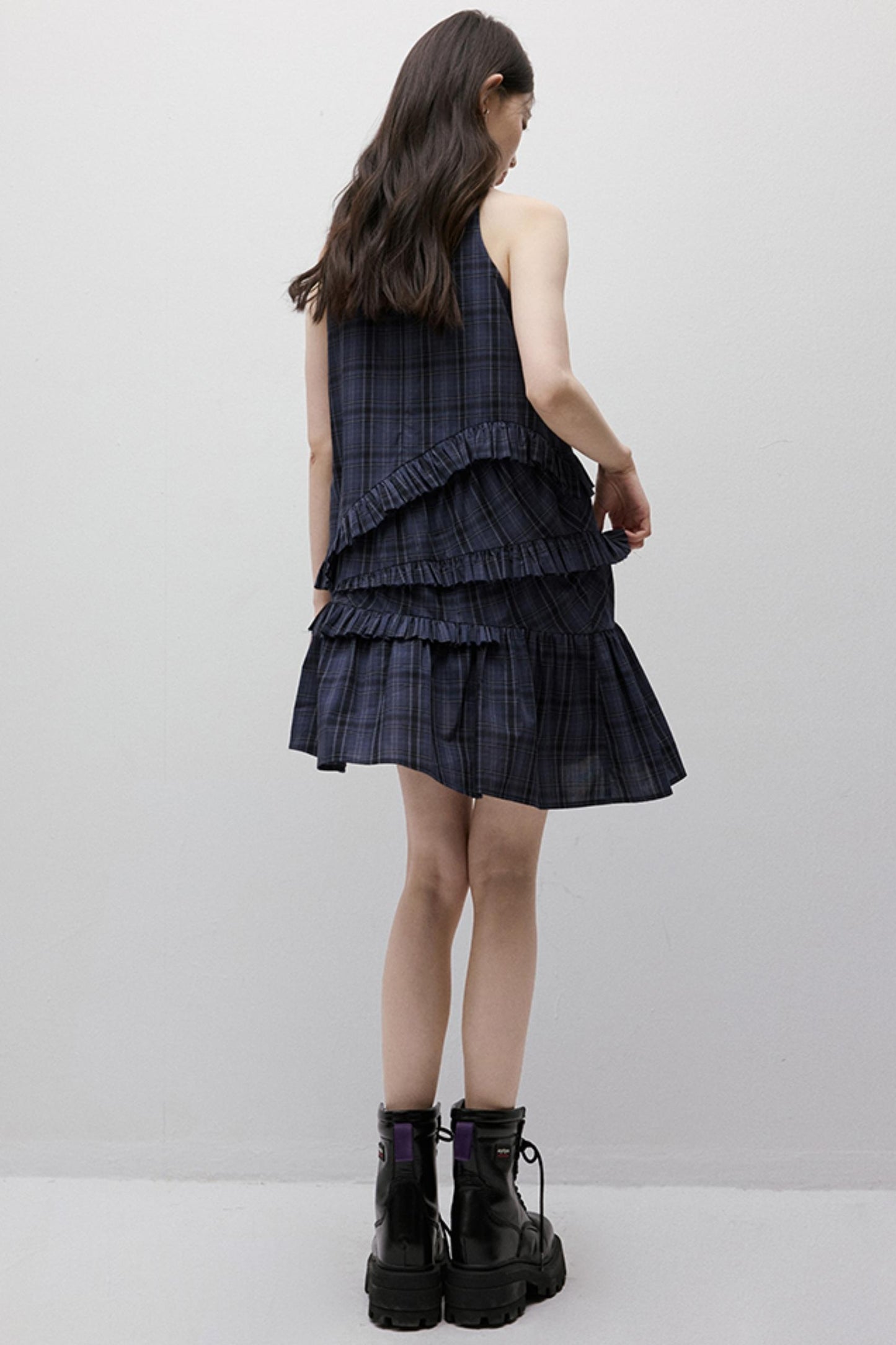 Midnight Blue Check Dress