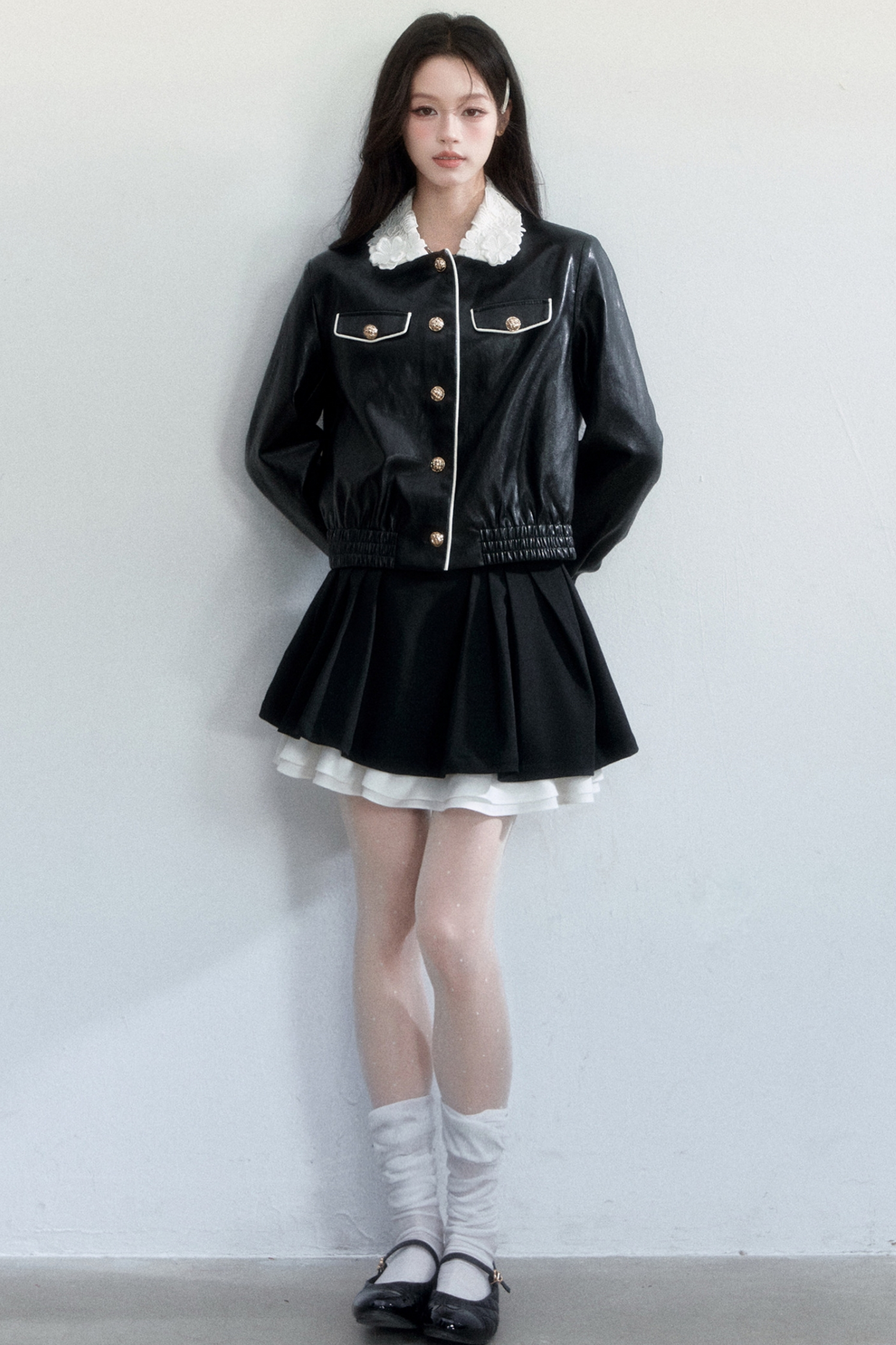 Lace Undercurrent Leather Jacket