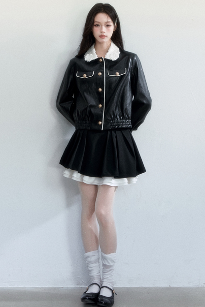 Lace Undercurrent Leather Jacket