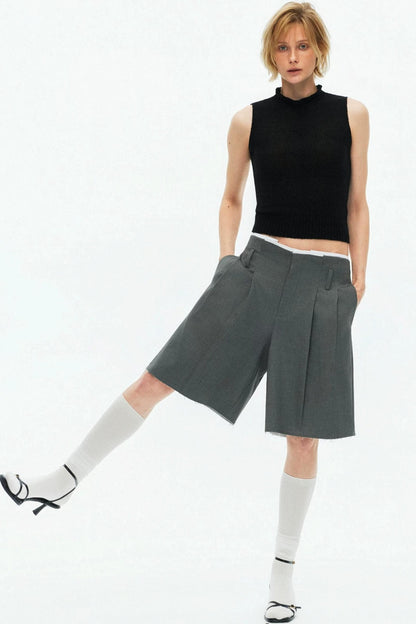 Tencel Wool Pleated Pants