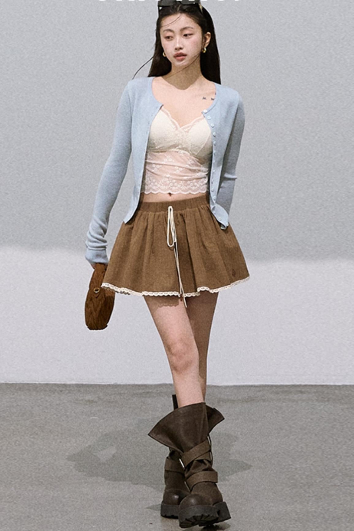 Cotton Texture A-Line Skirt