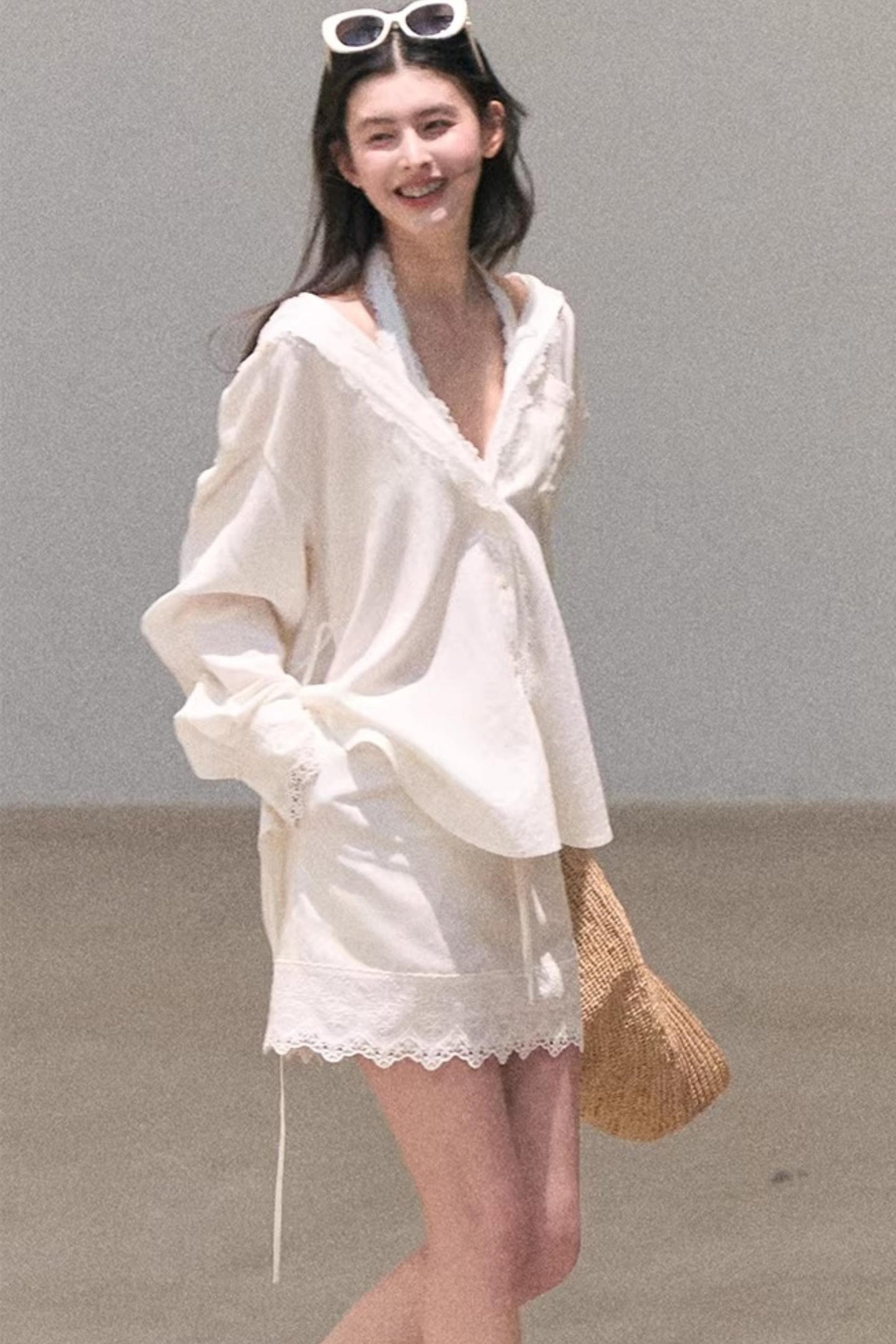 Lyocell Embroidered Lace Shirt Set-Up