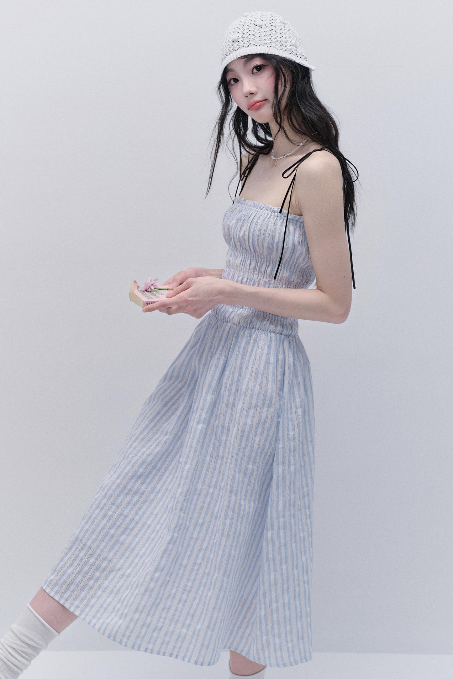 Striped Halter Maxi Dress