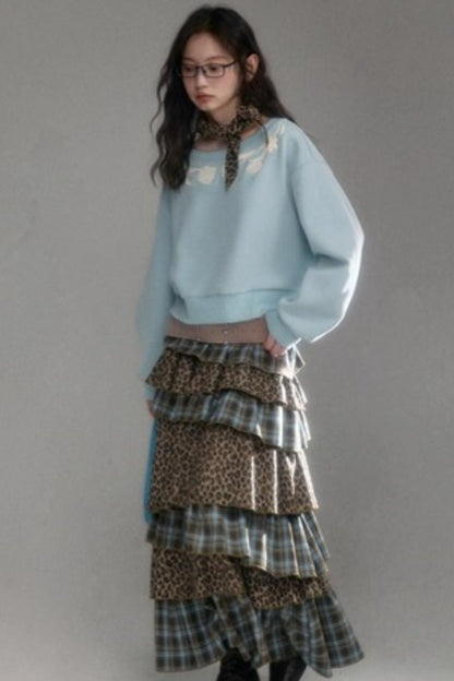 Tulip Embroidery Cloud Sweater