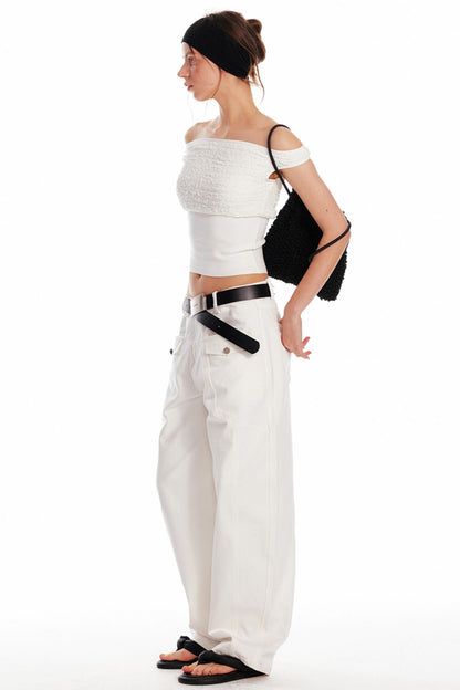 Chic One-Shoulder Silk Blouse