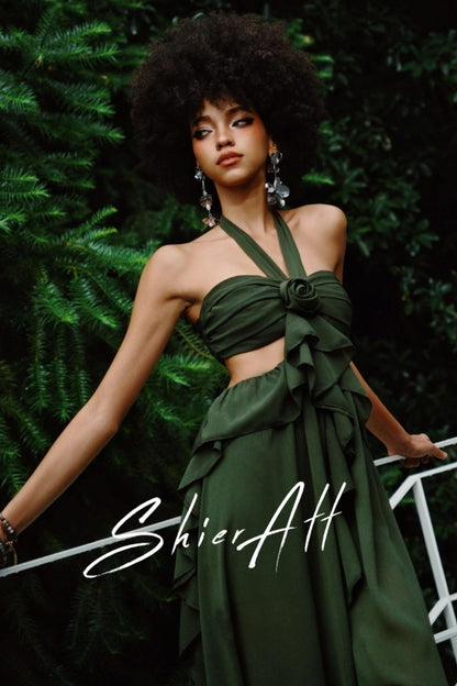 Wandering Wind Strappy Ruffled Dress