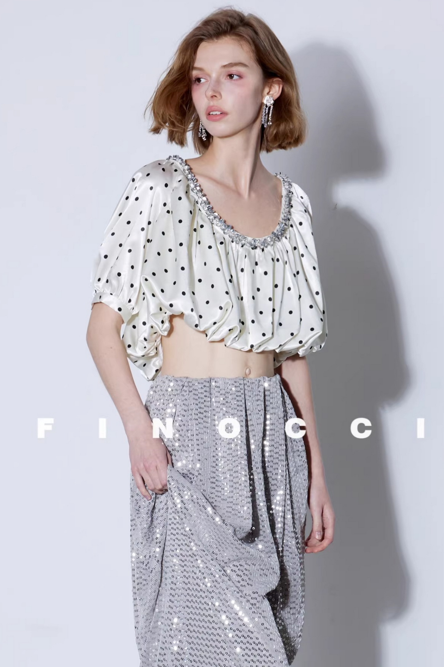 Exquisite Satin Beaded Top