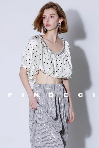 Exquisite Satin Beaded Top