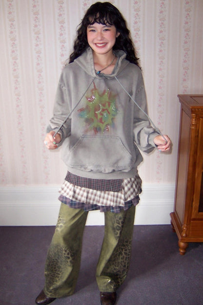 Low Tide Mark Print Hooded Top