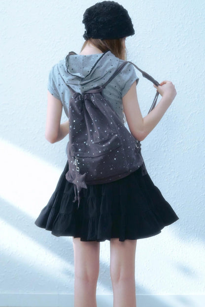 Silver Stars Drawstring Backpack