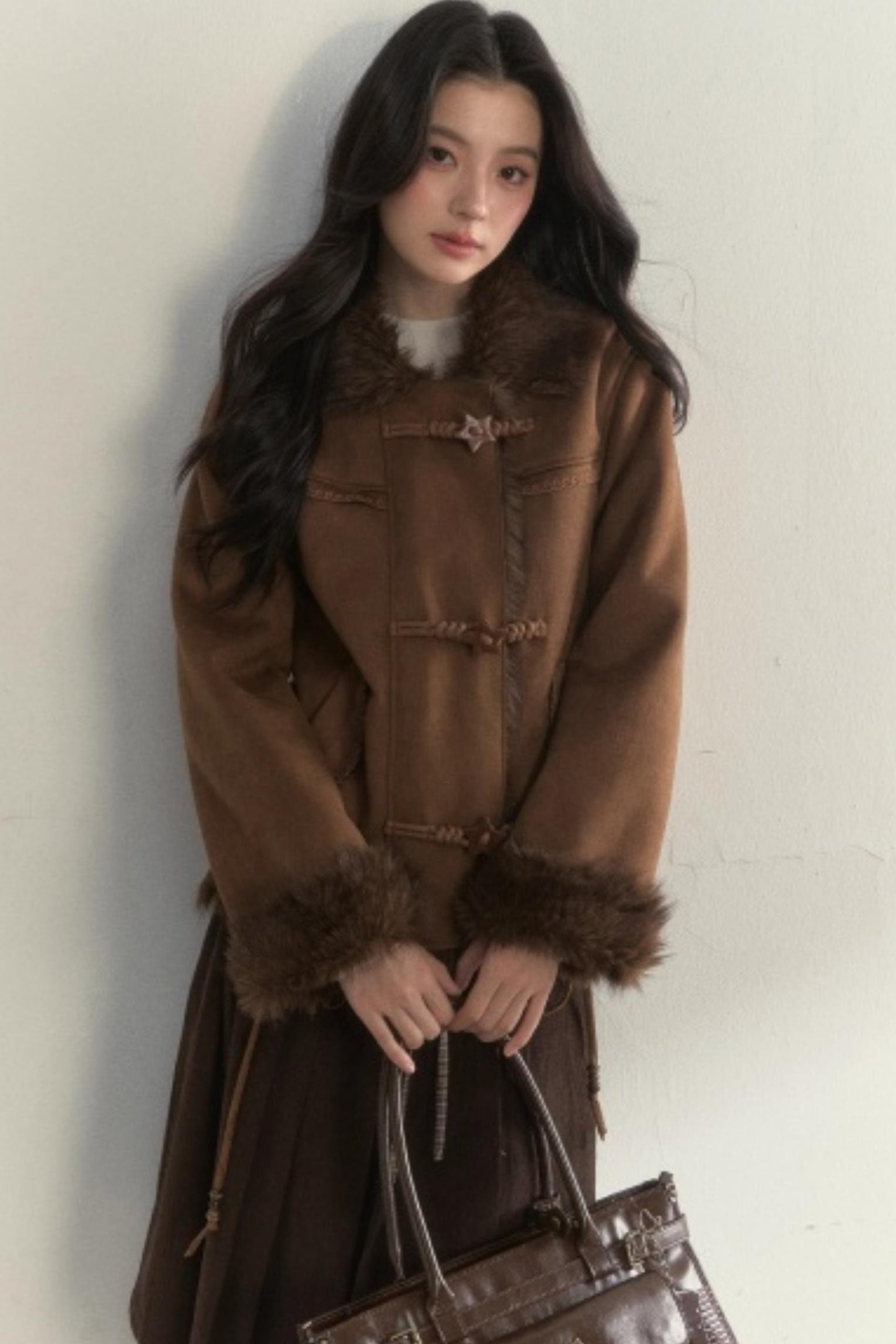 Retro Brown Suede Embroidered Jacket