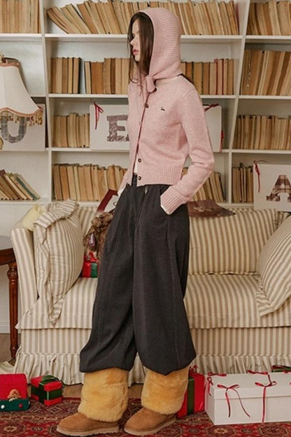 Brown Heart Woolen Pants