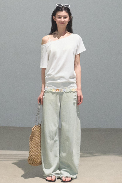 Pine and Cypress Embroidered Loose T-Shirt