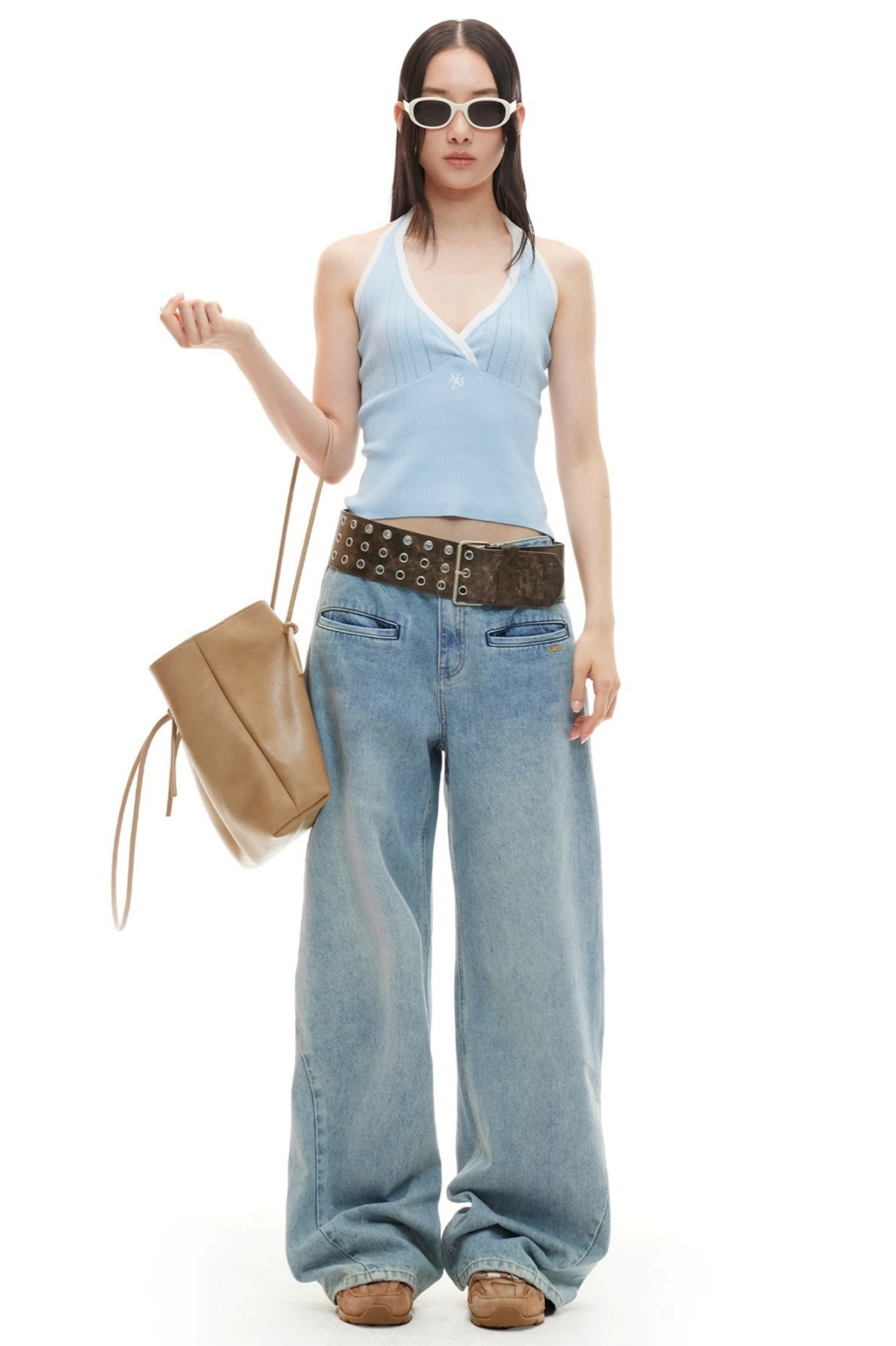 Interwoven Pleated Ribbed Vest