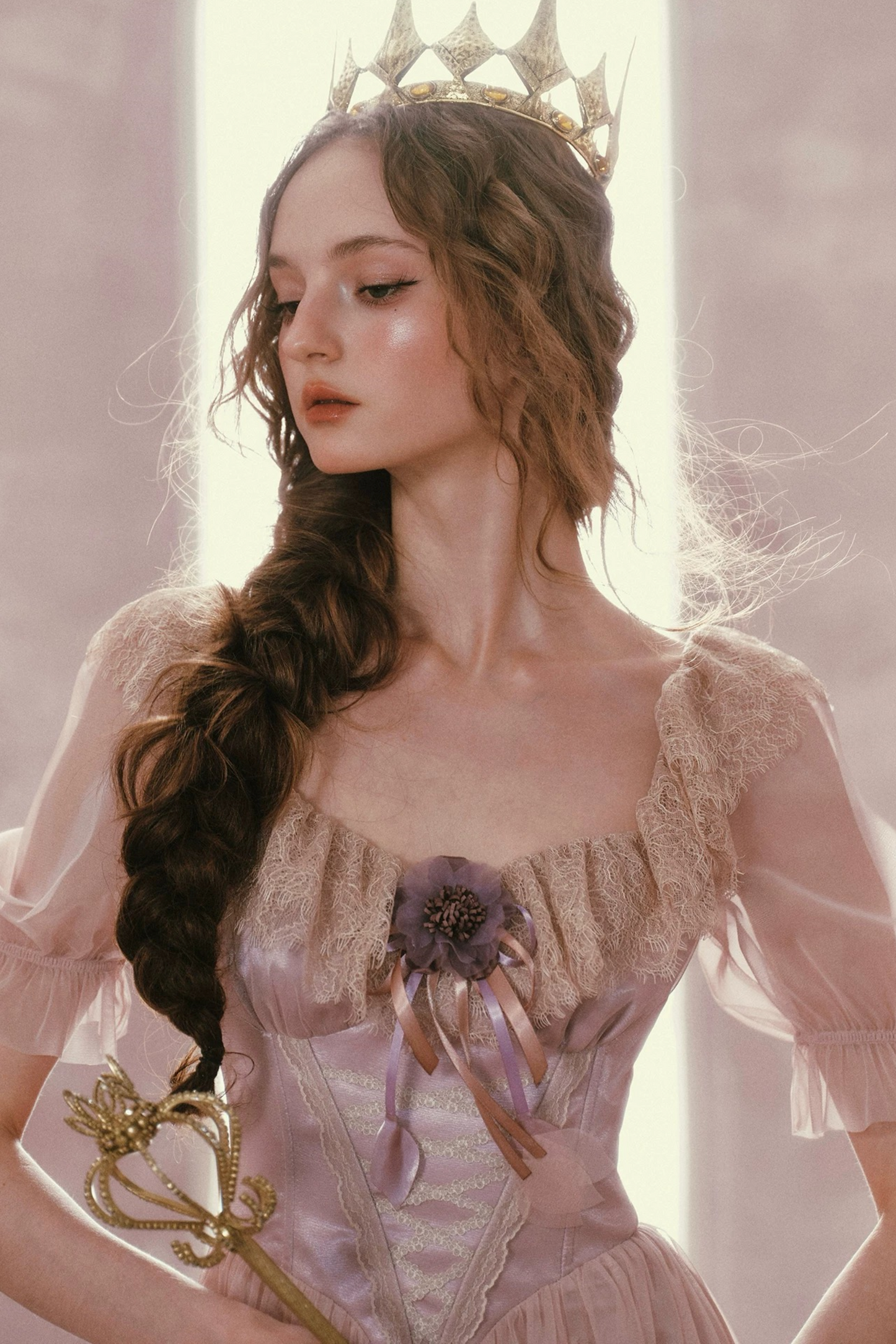 Purple Victorian Corset Mesh Dress